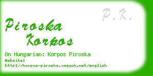piroska korpos business card
